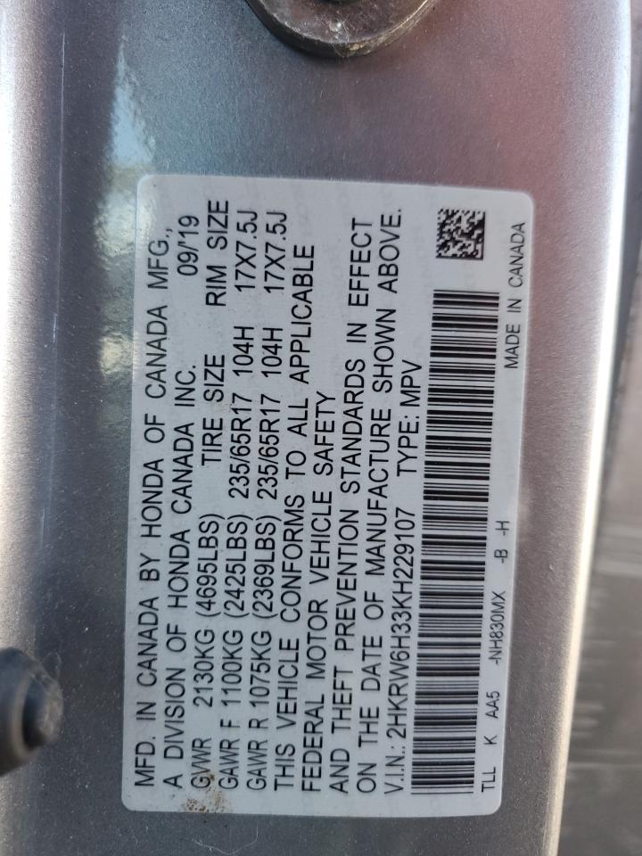 2HKRW6H33KH229107 2019 Honda Cr-V Lx