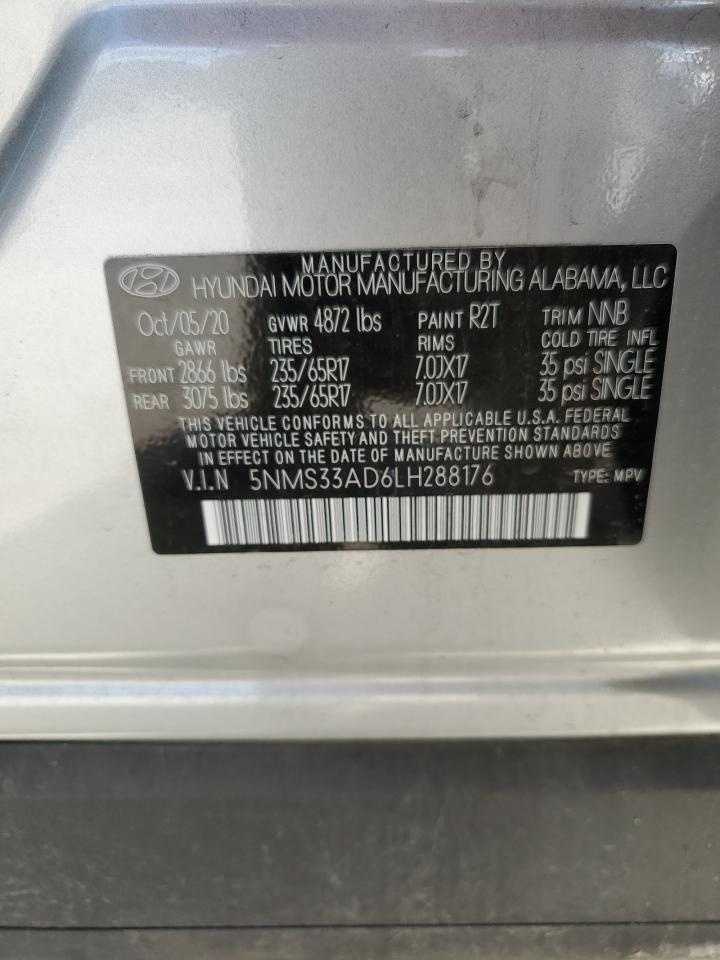 5NMS33AD6LH288176 2020 Hyundai Santa Fe Sel