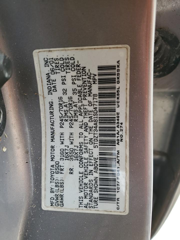 5TDZT34A81S047178 2001 Toyota Sequoia Sr5