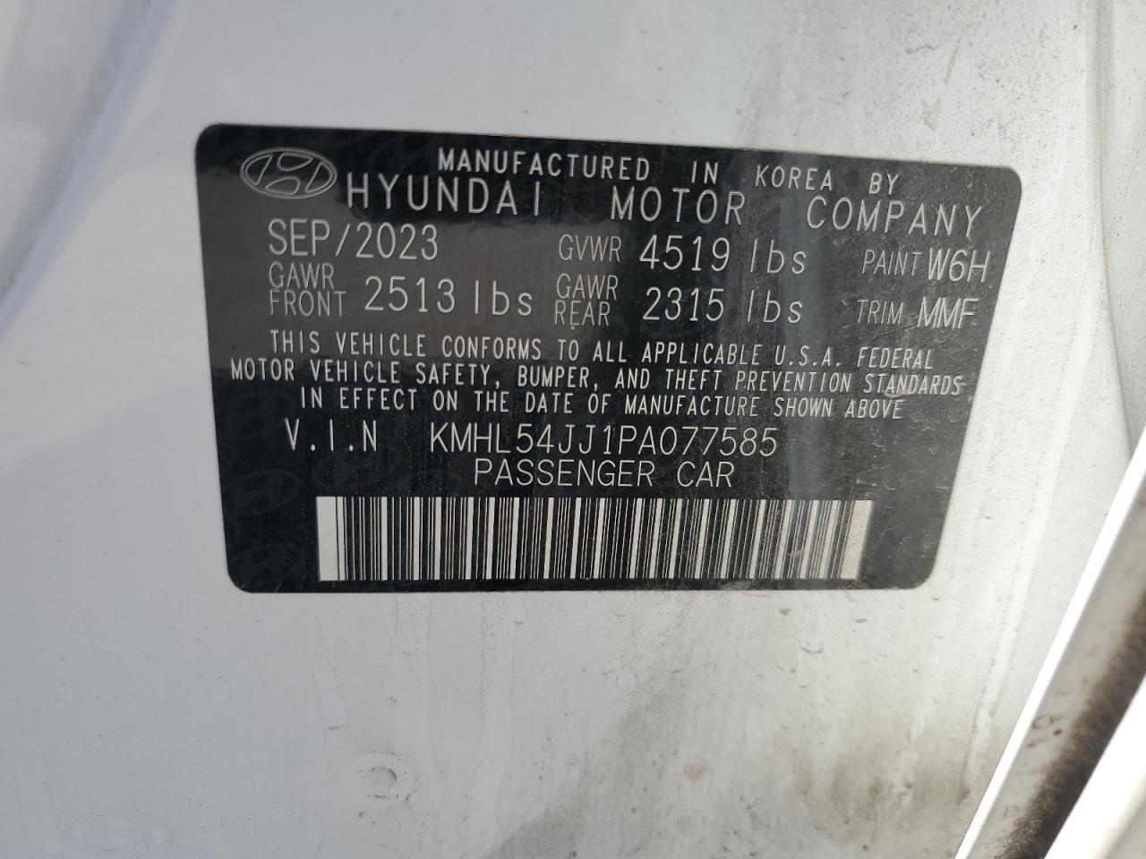 KMHL54JJ1PA077585 2023 Hyundai Sonata Hybrid