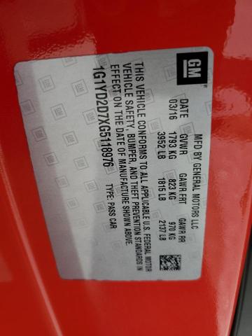 2016 Chevrolet Corvette Stingray 2Lt VIN: 1G1YD2D7XG5118976 Lot: 61491204