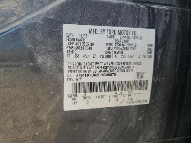 VIN 2FMTK4J82FBB06679 2015 Ford Edge, Sel no.13