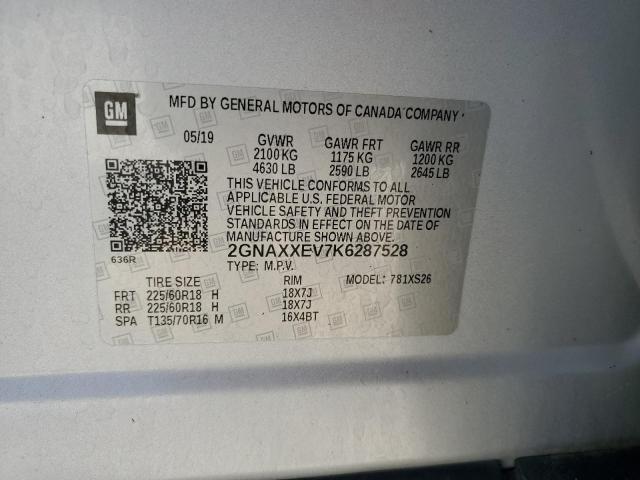 2019 Chevrolet Equinox Premier VIN: 2GNAXXEV7K6287528 Lot: 61736804