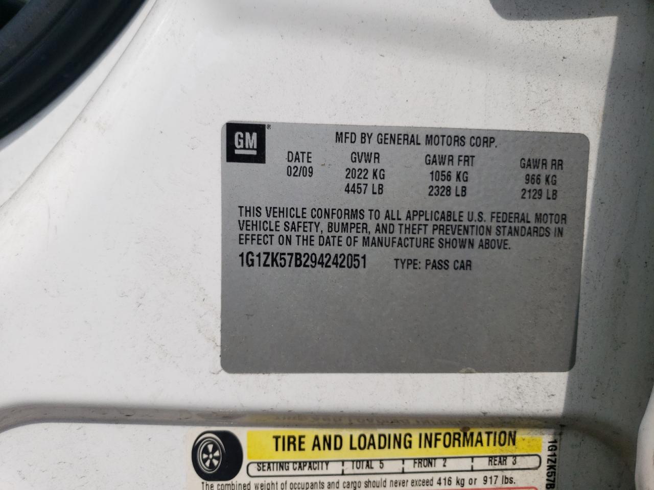 1G1ZK57B294242051 2009 Chevrolet Malibu Ltz