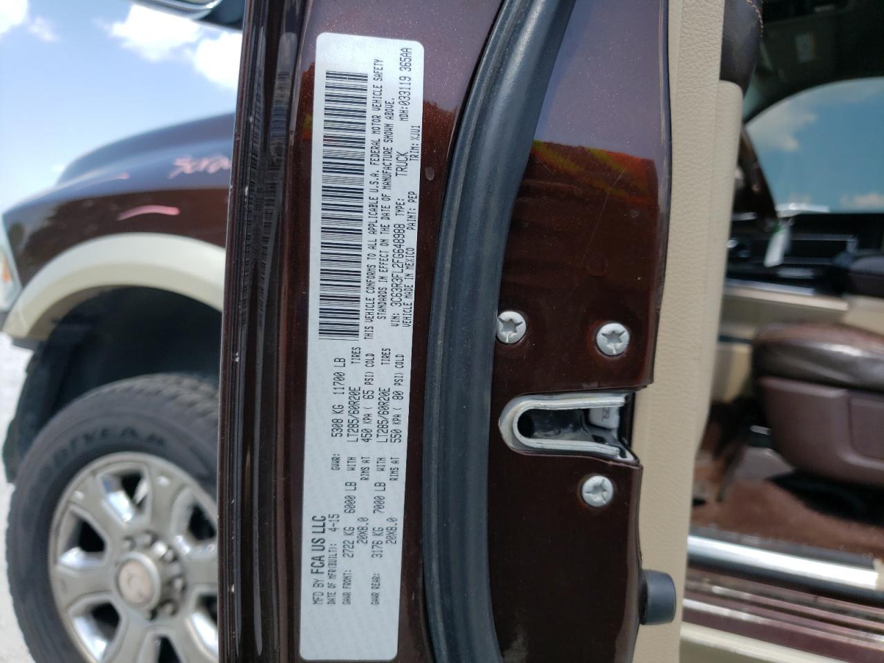 3C63R3FL2FG648988 2015 Ram 3500 Longhorn