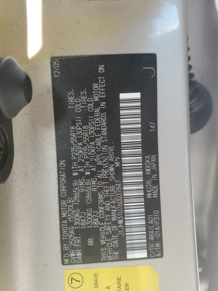 JTJHW31U760037847 2006 Lexus Rx 400