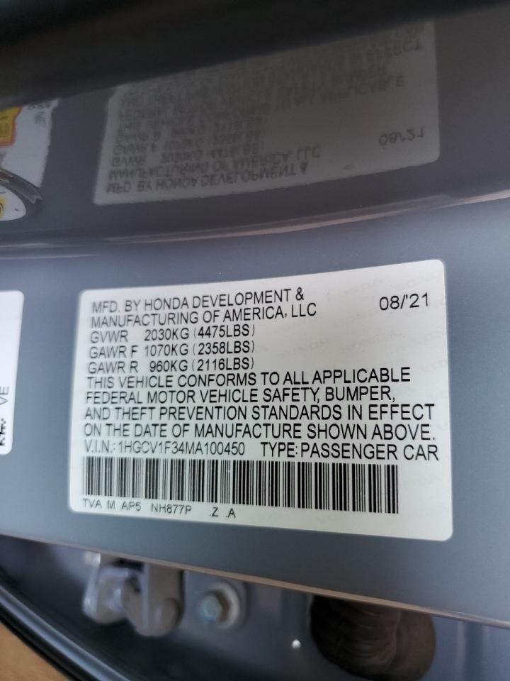 1HGCV1F34MA100450 2021 Honda Accord Sport