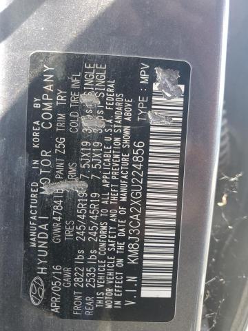 2016 Hyundai Tucson Limited VIN: KM8J3CA2XGU224856 Lot: 62903584