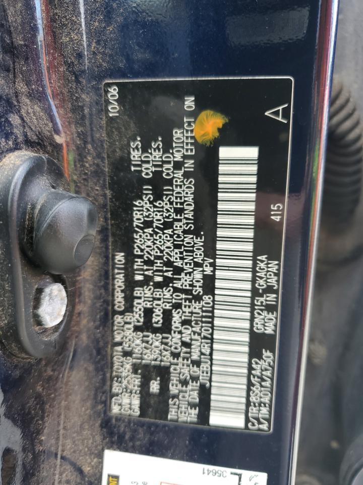 JTEBU14R170111108 2007 Toyota 4Runner Sr5