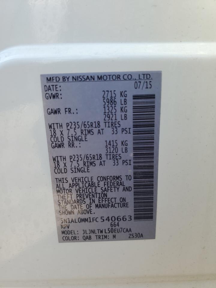 5N1AL0MM1FC540663 2015 Infiniti Qx60