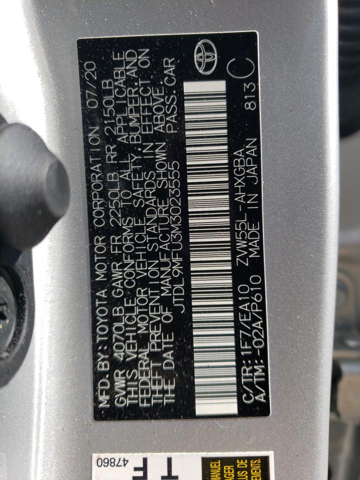 JTDL9MFU3M3023555 2021 Toyota Prius Le