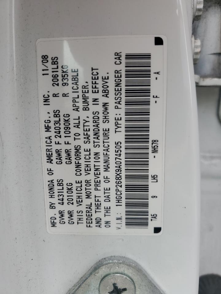 1HGCP268X9A074505 2009 Honda Accord Exl