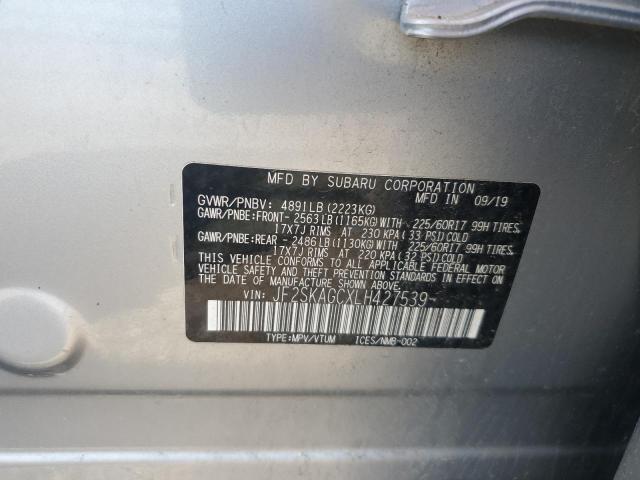 2020 Subaru Forester Premium VIN: JF2SKAGCXLH427539 Lot: 61490834