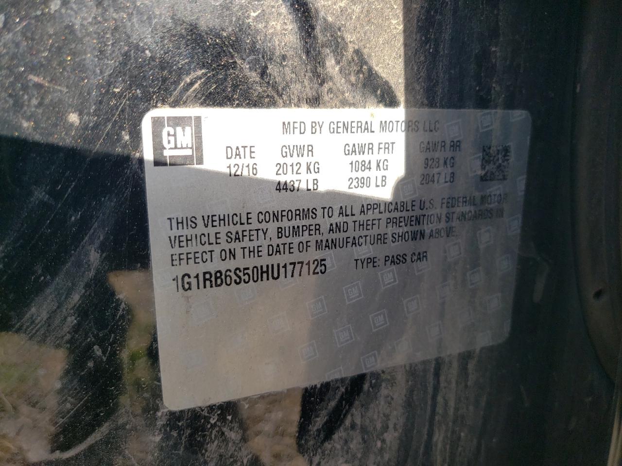 1G1RB6S50HU177125 2017 Chevrolet Volt Premier