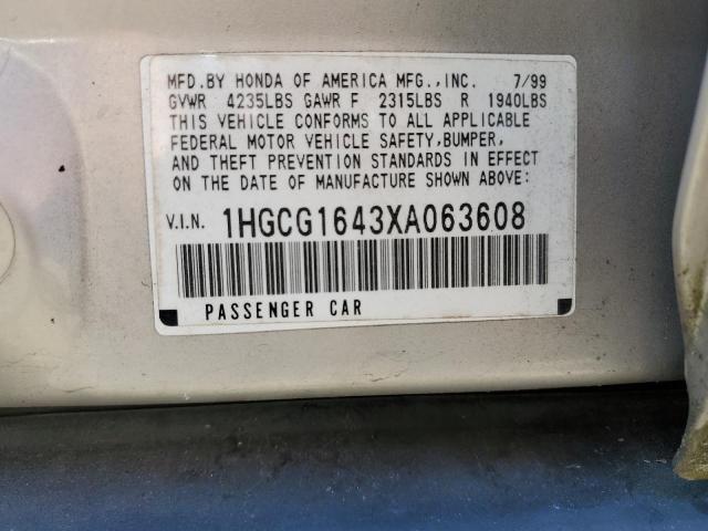 1HGCG1643XA063608 1999 Honda Accord Lx