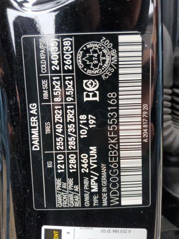 2019 MERCEDES-BENZ GLC 43 4MA - WDC0G6EB2KF553168