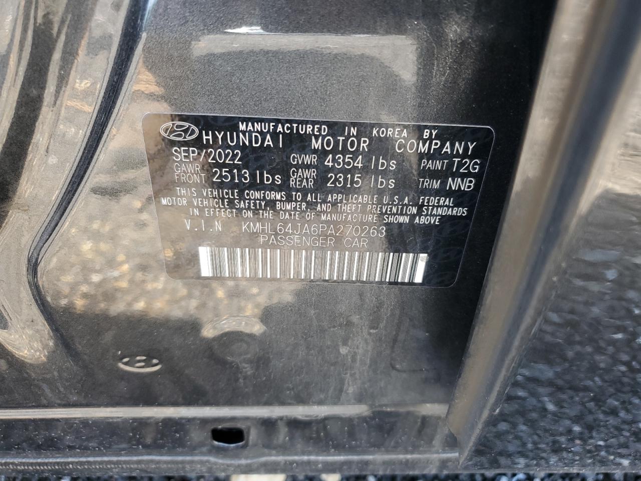 KMHL64JA6PA270263 2023 Hyundai Sonata Sel