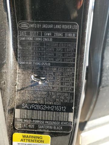 VIN SALVR2BG2HH216312 2017 Land Rover Range Rover, Hse no.13