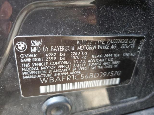 2011 BMW 528 I VIN: WBAFR1C56BDJ97570 Lot: 62549814