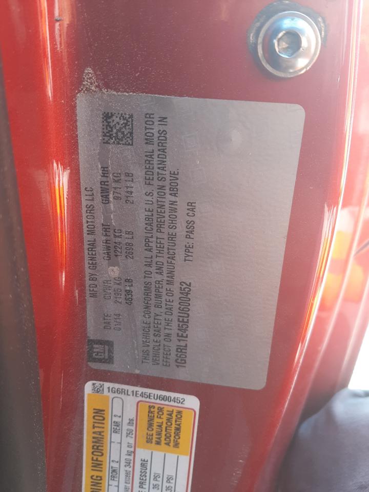 1G6RL1E45EU600452 2014 Cadillac Elr