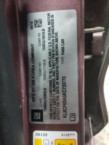 2019 CHEVROLET SPARK 2LT - KL8CF6SA5KC733773