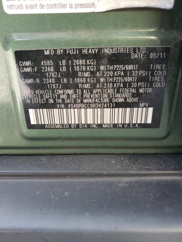 4S4BRBCC0B3424131 2011 Subaru Outback 2.5I Premium