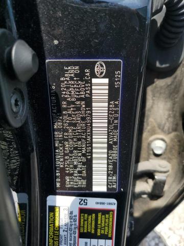 VIN 4T1G11AKXNU499791 2022 Toyota Camry, SE no.12