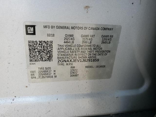 2018 CHEVROLET EQUINOX LT - 2GNAXJEV1J6291859