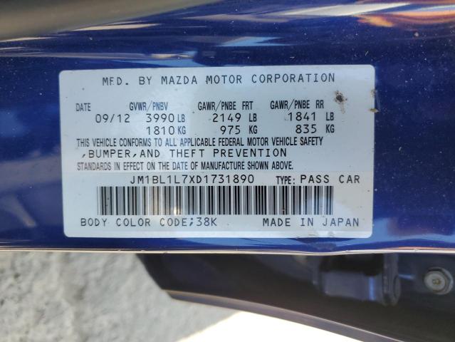 VIN JM1BL1L7XD1731890 2013 Mazda 3, I no.12