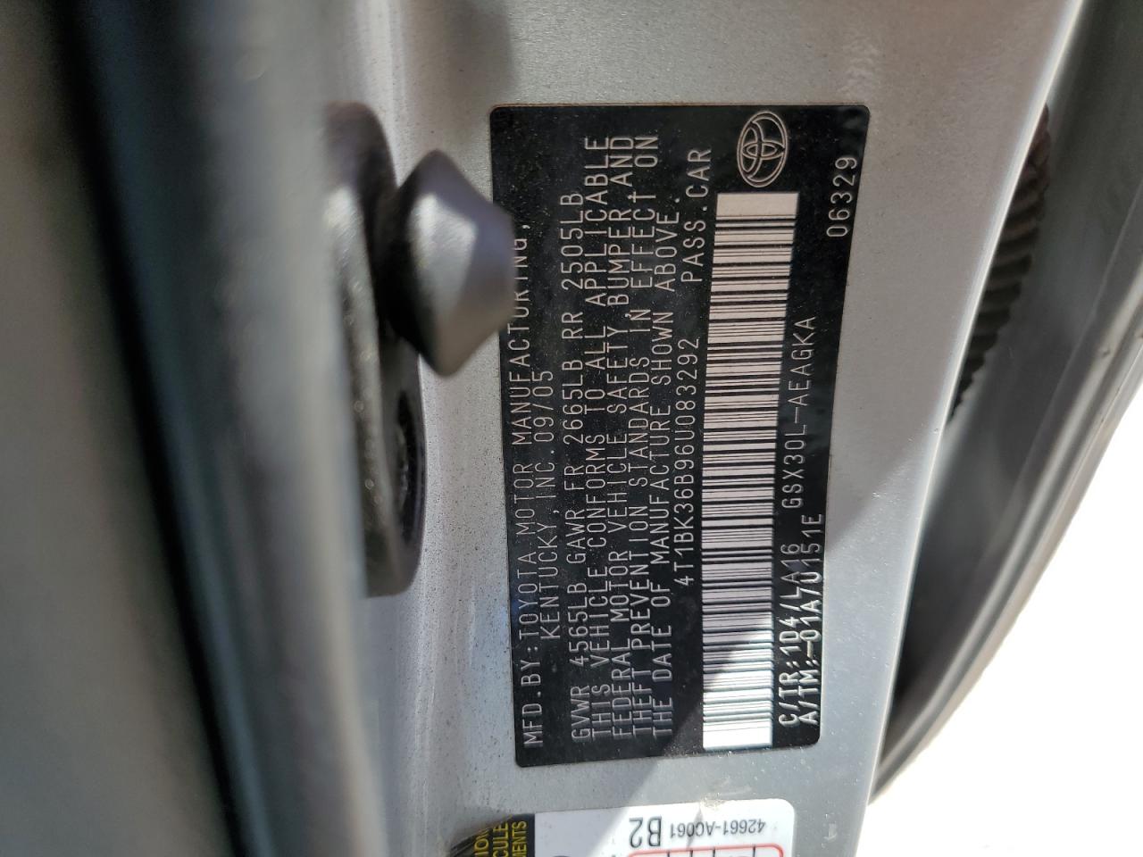 4T1BK36B96U083292 2006 Toyota Avalon Xl