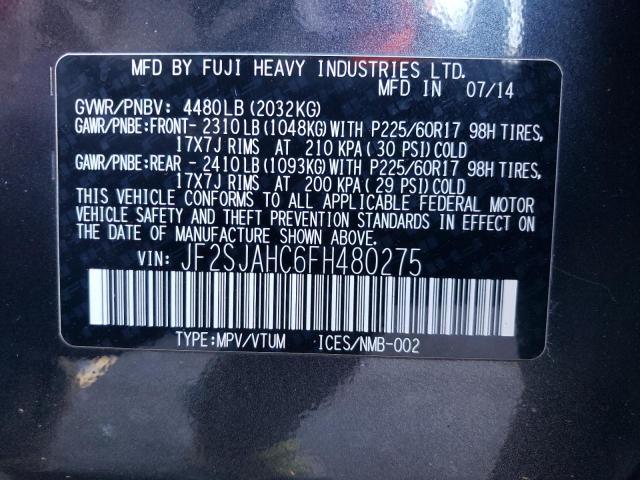 2015 Subaru Forester 2.5I Limited VIN: JF2SJAHC6FH480275 Lot: 62301864