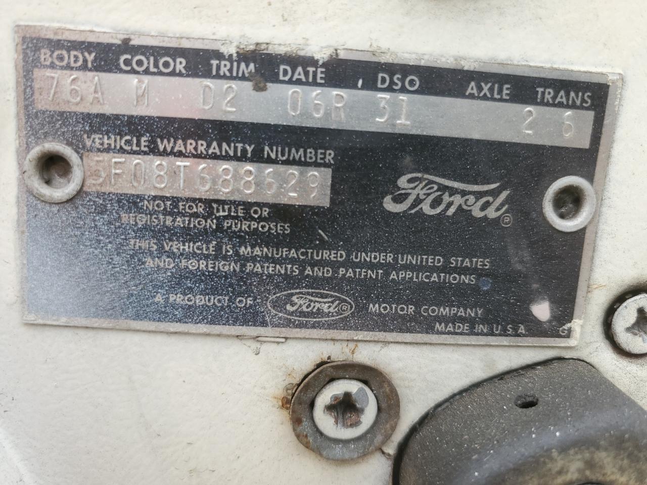 5F08T688629 1965 Ford Mustang