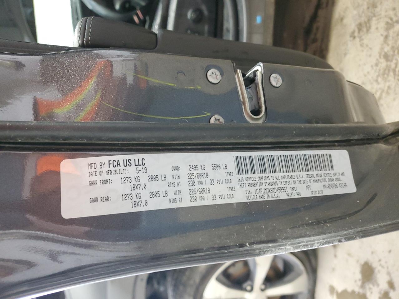 1C4PJMDX9KD458951 2019 Jeep Cherokee Limited