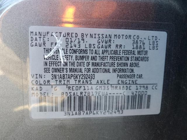 2019 Nissan Sentra S VIN: 3N1AB7AP6KY292493 Lot: 61769704