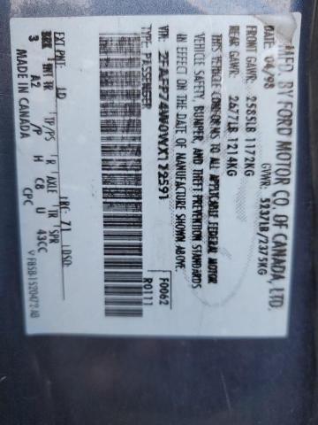 1998 Ford Crown Victoria Lx VIN: 2FAFP74W0WX172591 Lot: 62251074