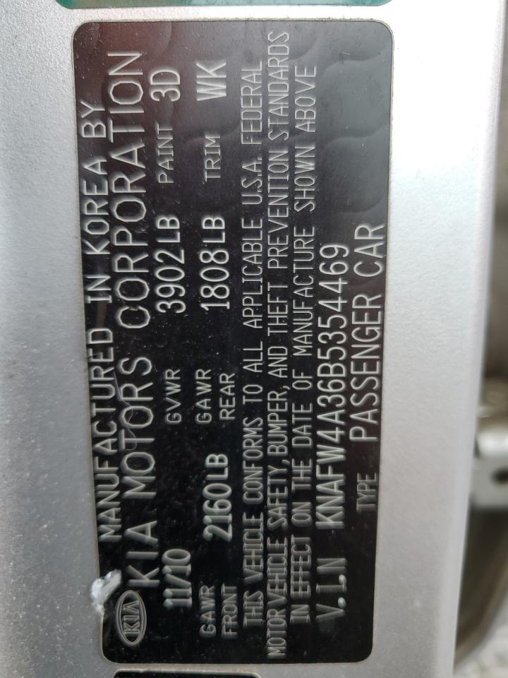 KNAFW4A36B5354469 2011 Kia Forte Sx