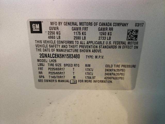 2017 CHEVROLET EQUINOX LT - 2GNALCEK6H1583480