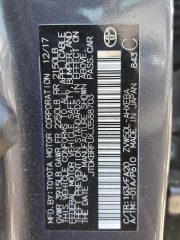 2018 Toyota Prius VIN: JTDKBRFUXJ3588703 Lot: 61941614