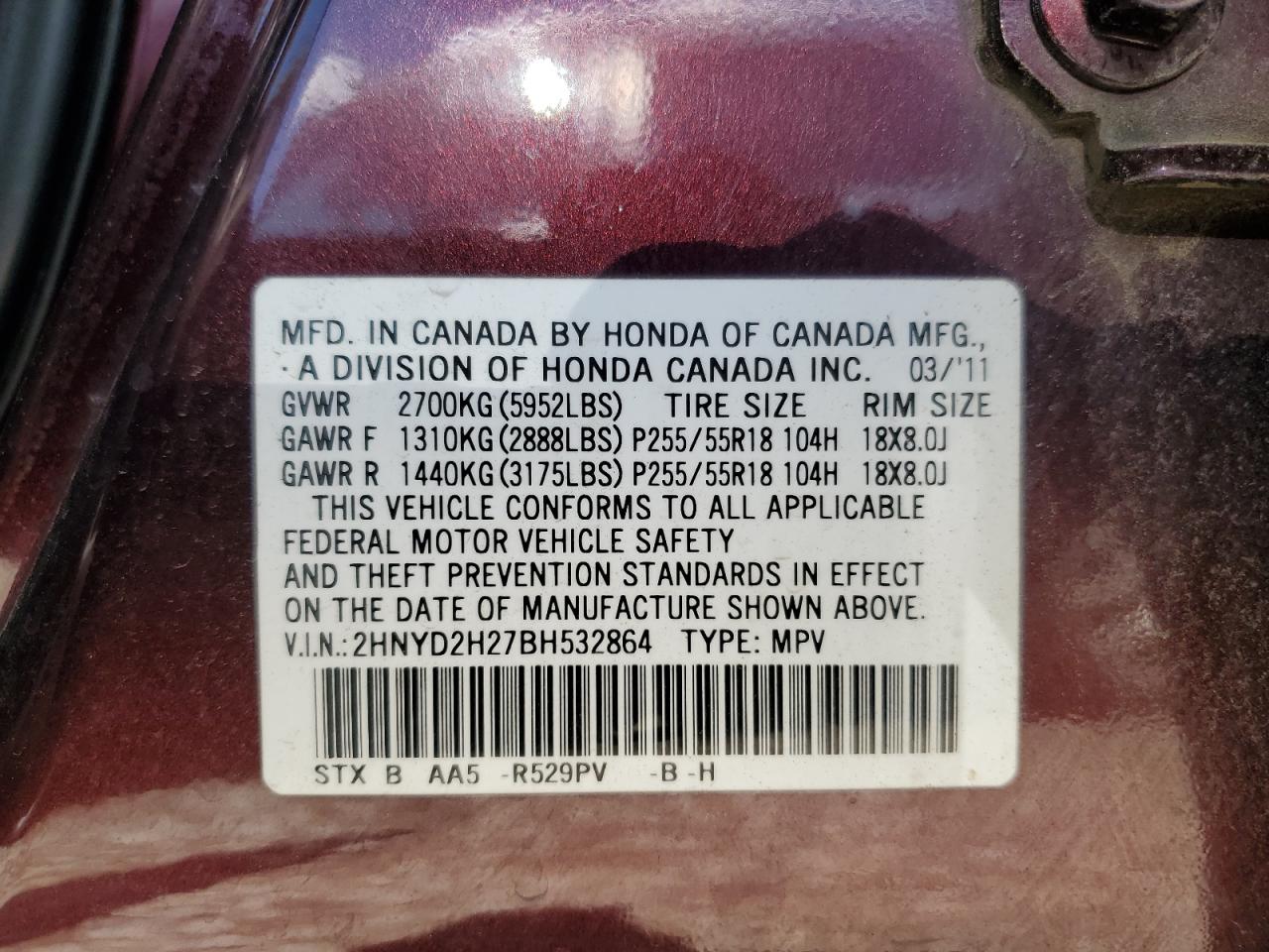 2HNYD2H27BH532864 2011 Acura Mdx