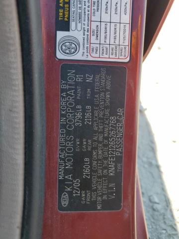 KNAFE121265267768 2006 Kia Spectra Lx