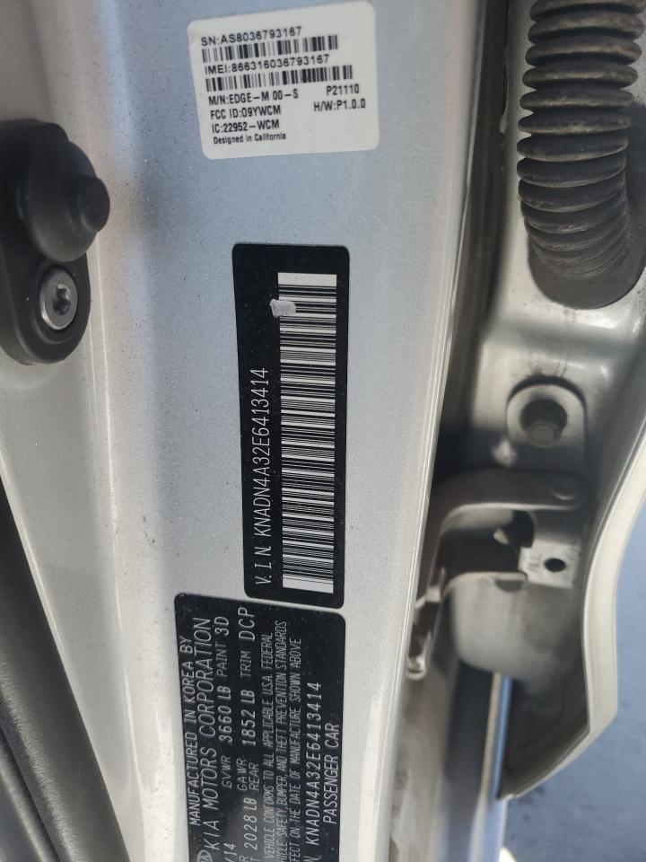 KNADN4A32E6413414 2014 Kia Rio Ex