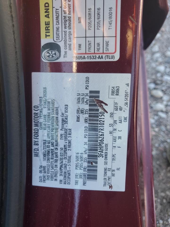 3FAHP06Z67R102150 2007 Ford Fusion S