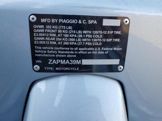 2022 PIAGGIO VESPA ZAPMA39M4N5101024