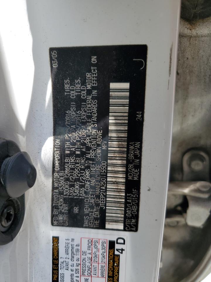 JTEEP21A250115500 2005 Toyota Highlander Limited