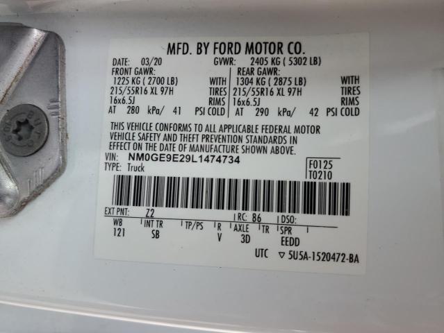 2020 FORD TRANSIT CO NM0GE9E29L1474734  64810324