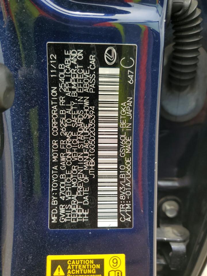 JTHBK1GG5D2035394 2013 Lexus Es 350