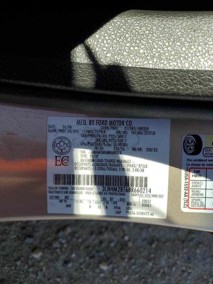 3LNHM28T68R660214 2008 Lincoln Mkz