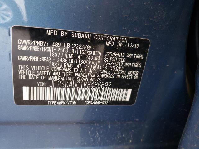 2019 SUBARU FORESTER L - JF2SKAUC1KH486692