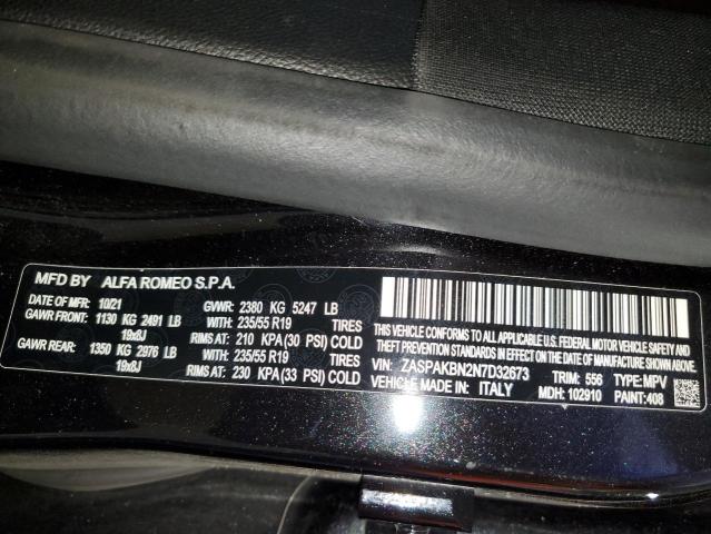 2022 Alfa Romeo Stelvio Ti VIN: ZASPAKBN2N7D32673 Lot: 61486904