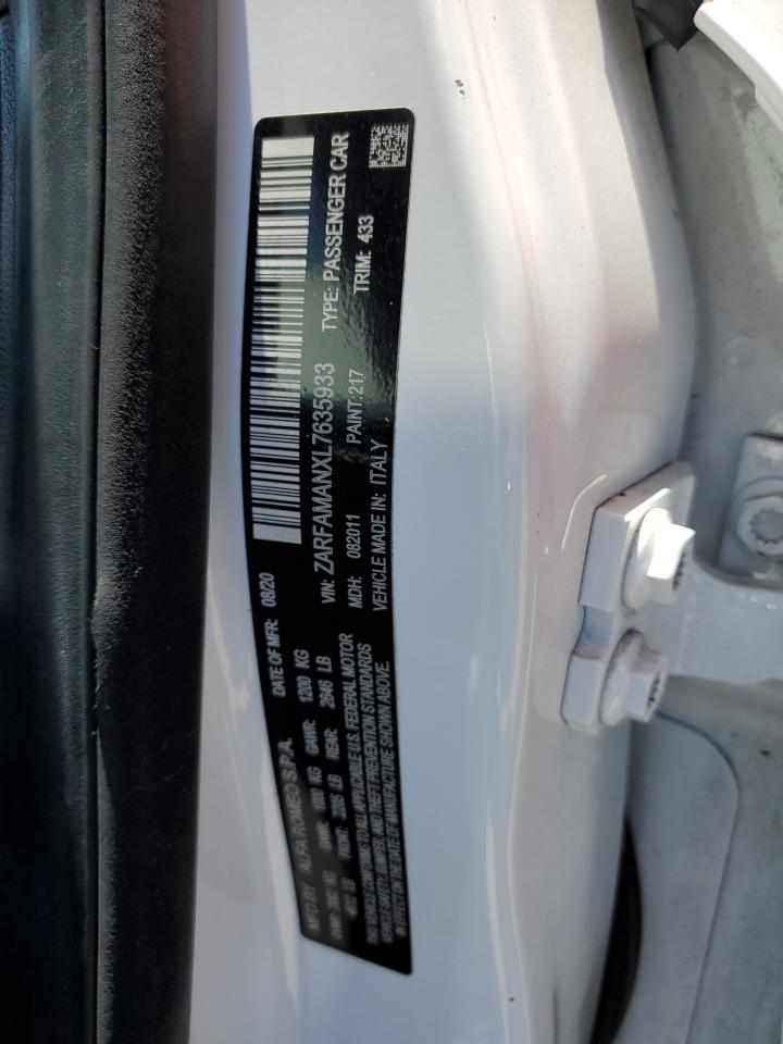 ZARFAMANXL7635933 2020 Alfa Romeo Giulia